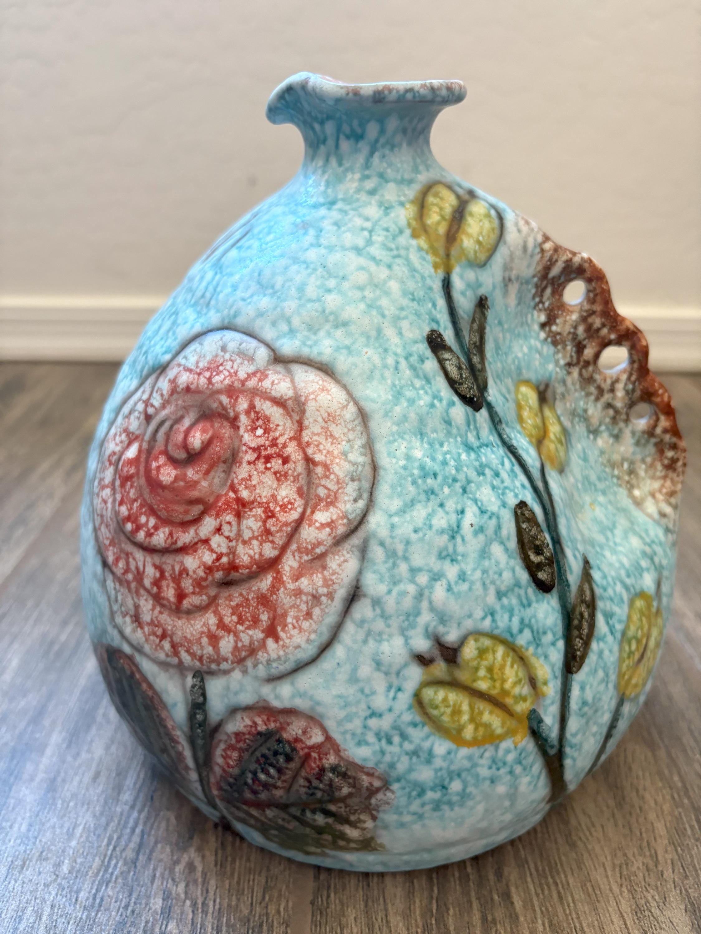 Italica ARS Hand Painted Handpainted Vintage Pottery Jug/vase