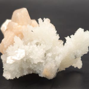 Peach Stilbite with Calcite Coral formation