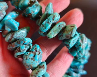 Old Pawn Godber Turquoise Nuggets Navajo 2 Strand Long Necklace