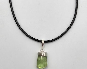 Peridot Handmade Natural Green Pendant with 18" black cord