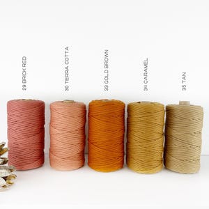 Premium Cotton string. 3.3 yds . Super Soft 4mm Cotton string . Weaving Supplies . Multiple Colors image 6