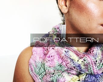 Knitting Pattern . Cowl . "Circle Of Leaves" . PDF pattern