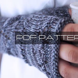 Knitting Pattern . Fingerless Gloves . &quot;Embrace&quot; . Fingerless Mittens . PDF pattern