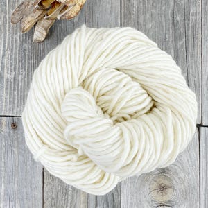 Undyed SW Merino and Nylon . Super Bulky. Wild Lilac Moon&#39;s Moon undyed in color &quot;Ecru&quot; . 76 yards . 100 g . Single Ply
