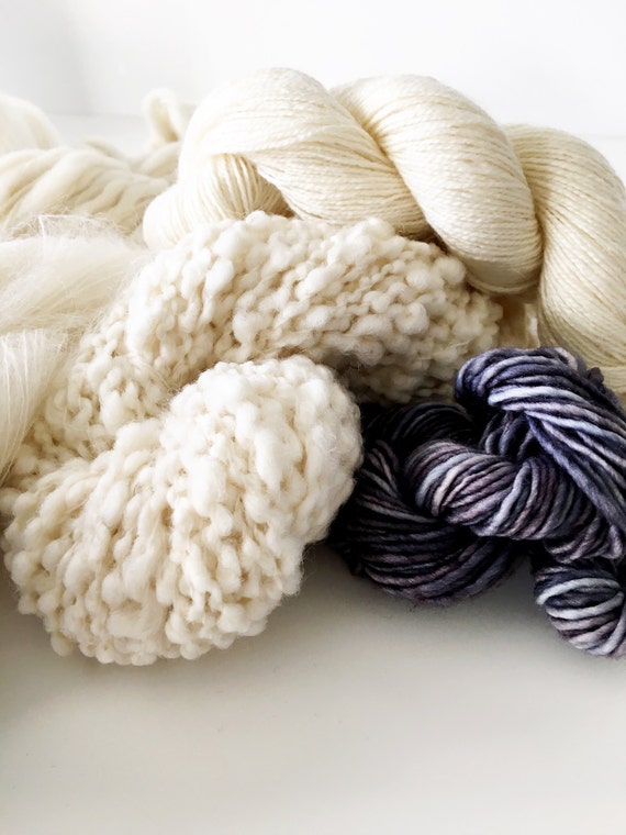 Weavers Dyers Yarn Pack . Natural Undyed Yarns . Crochet Etsy