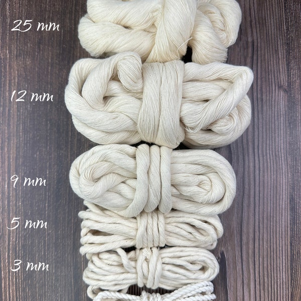 Cotton string. Soft Bulky Cotton string . Weaving  Supplies . Multiple Colors . Ecru