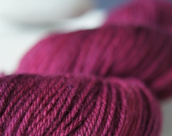 SW Australian Merino Yarn. DK . Hand Dyed  . 243 yards . 100 g . Color "Velvet" . Dark Wine Red