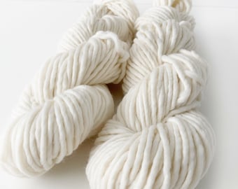 Undyed SW Merino and Nylon . Super Bulky. Wild Lilac Moon's Moon undyed in color "Ecru" . 76 yards . 100 g . Single Ply