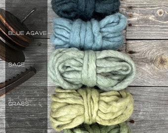 Thick and Thin Felted Yarn . Soft Bulky Yarn . Weaving  Supplies . Multiple Colors
