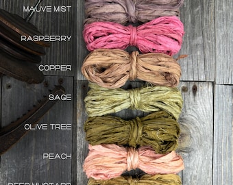 Sari Silk Ribbon , Chiffon Silk Ribbon . Recycled Sari/ Chiffon Silk Ribbon . Soft Ribbon . Weaving  Supplies . Multiple Colors