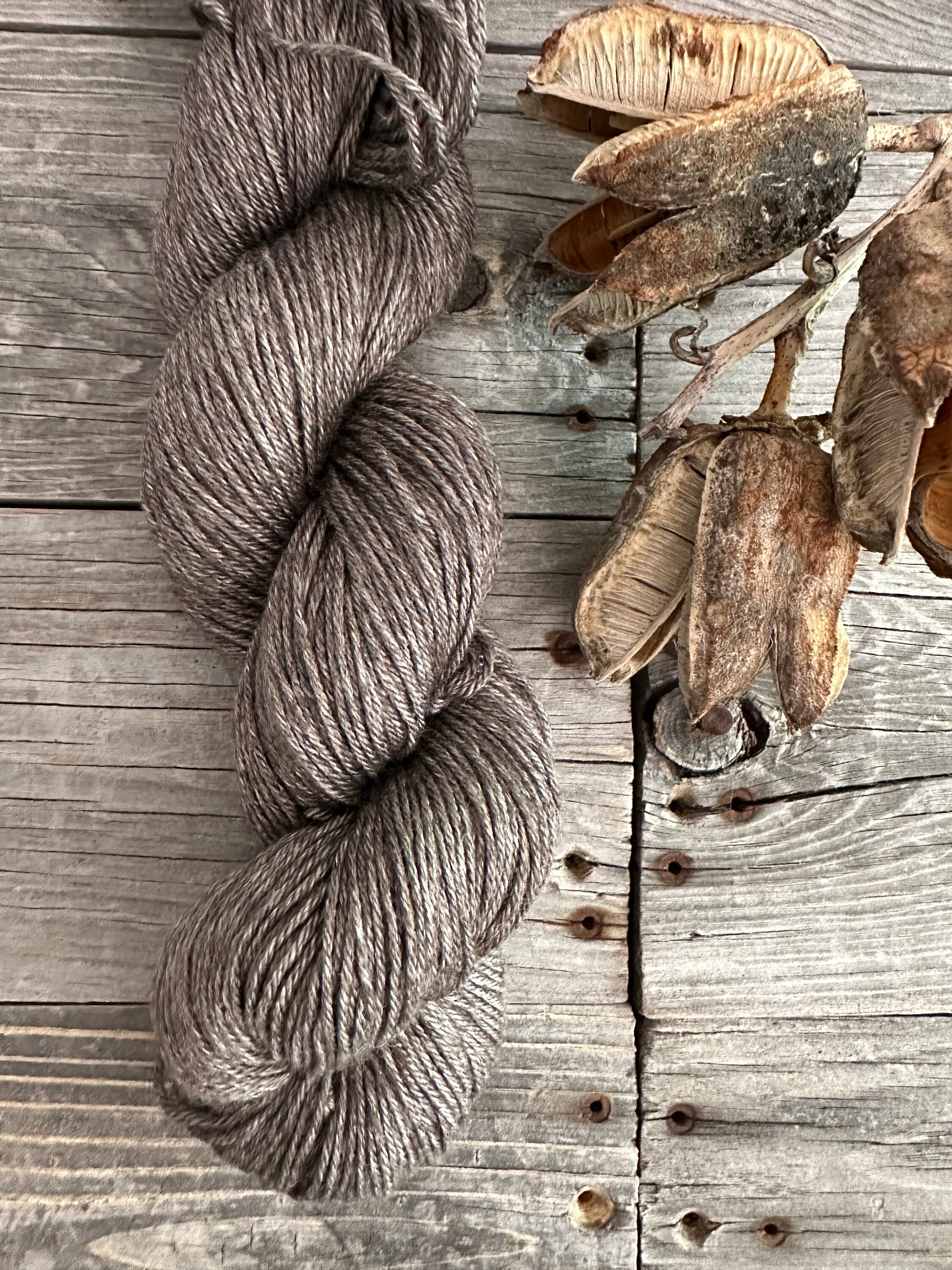 Silk Yak Blend . Fingering . 218 yds . 50g . natural color . Wild Lilac Moon's Nightsky