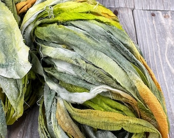 Hand dyed Chiffon Ribbon . Recycled Chiffon Ribbon . Soft Ribbon . Weaving Supplies . Wedding Ribbon . Multiple Colors