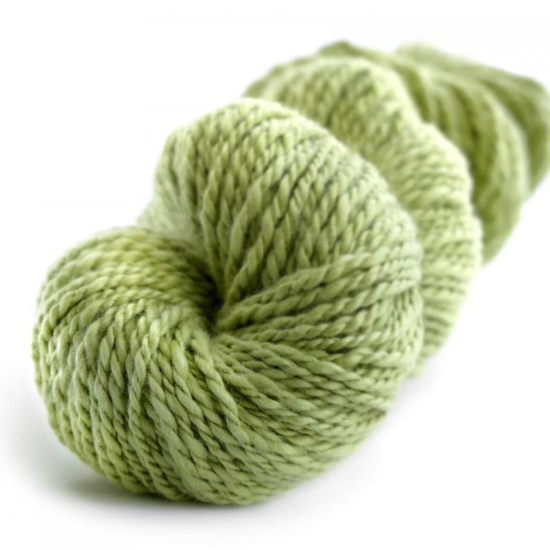 Galler Yarns Inca Cotton in a variety of colors . Galler Inca Eco . 100% Organic Peruvian Cotton . Worsted . 140 yards . 100 g Pistachio