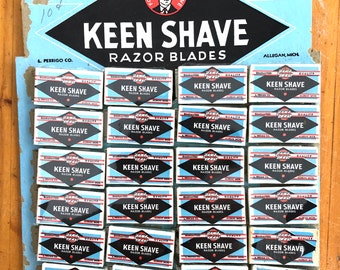 Vintage Store Display Keen Shave Razor Blades