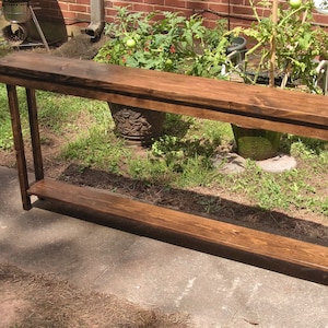 Handmade 84 Rustic Console Table Extra Narrow Sofa Table Entryway Hallway Foyer Table With Shelf Etsy UK