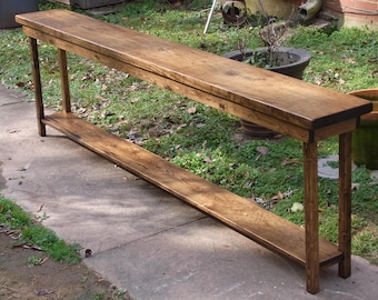 Handmade 84 inch Console Table Extra Narrow Sofa Entryway Hallway Foyer Table with Shelf
