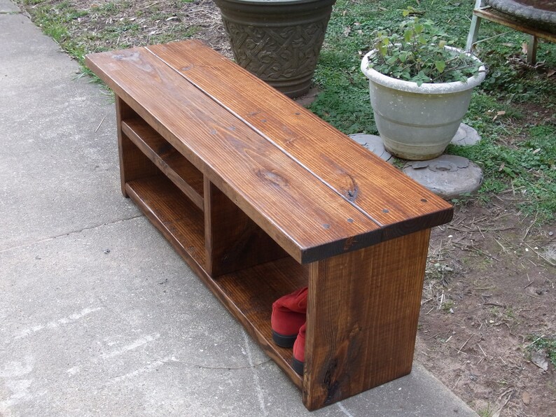 46 Inch Long Tall Rustic Bench Entryway Hallway Mudroom Storage Bench Shoe Bench