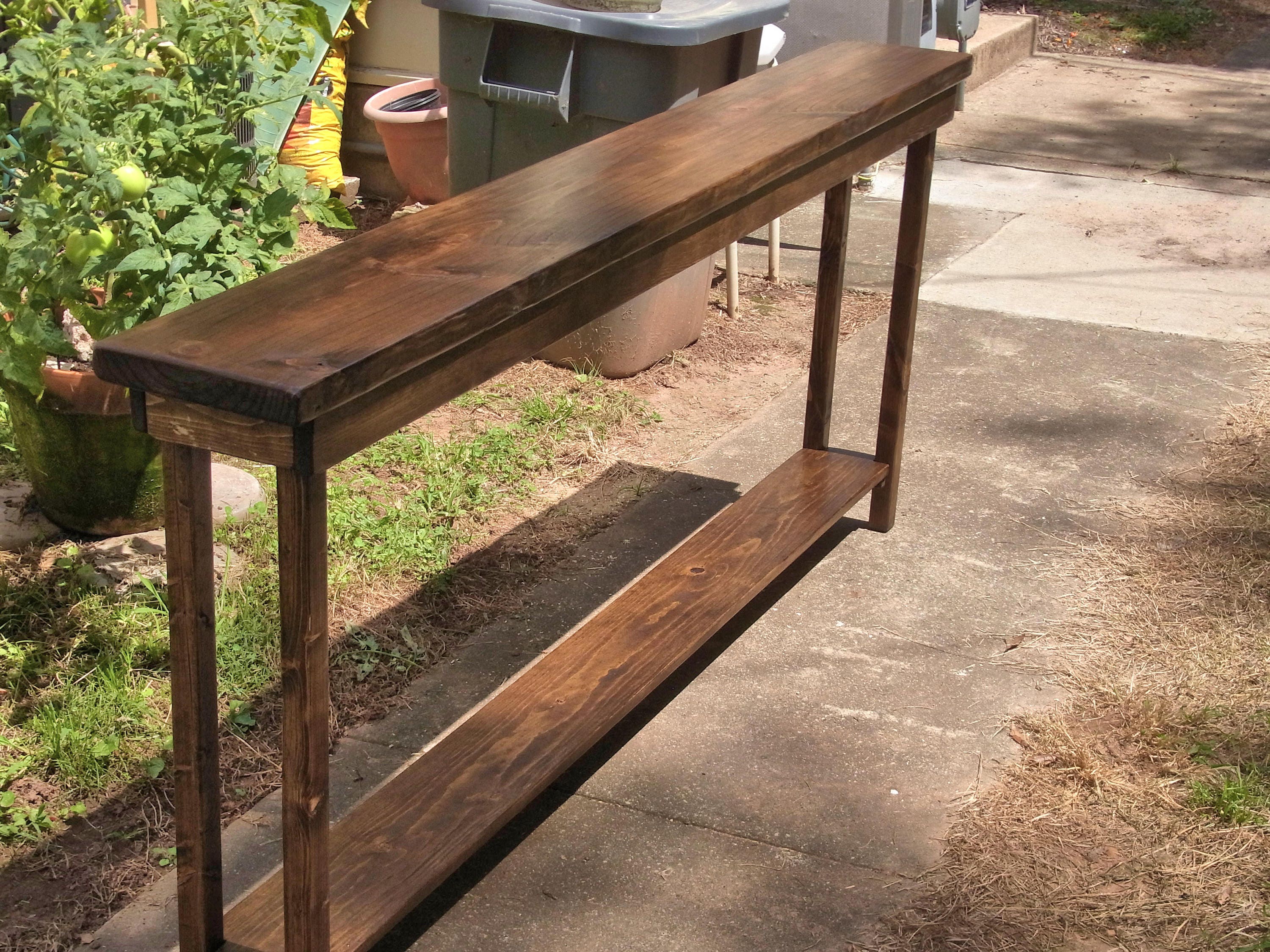 72 Inch Rustic Console Table Extra Narrow Sofa Table Entryway Etsy