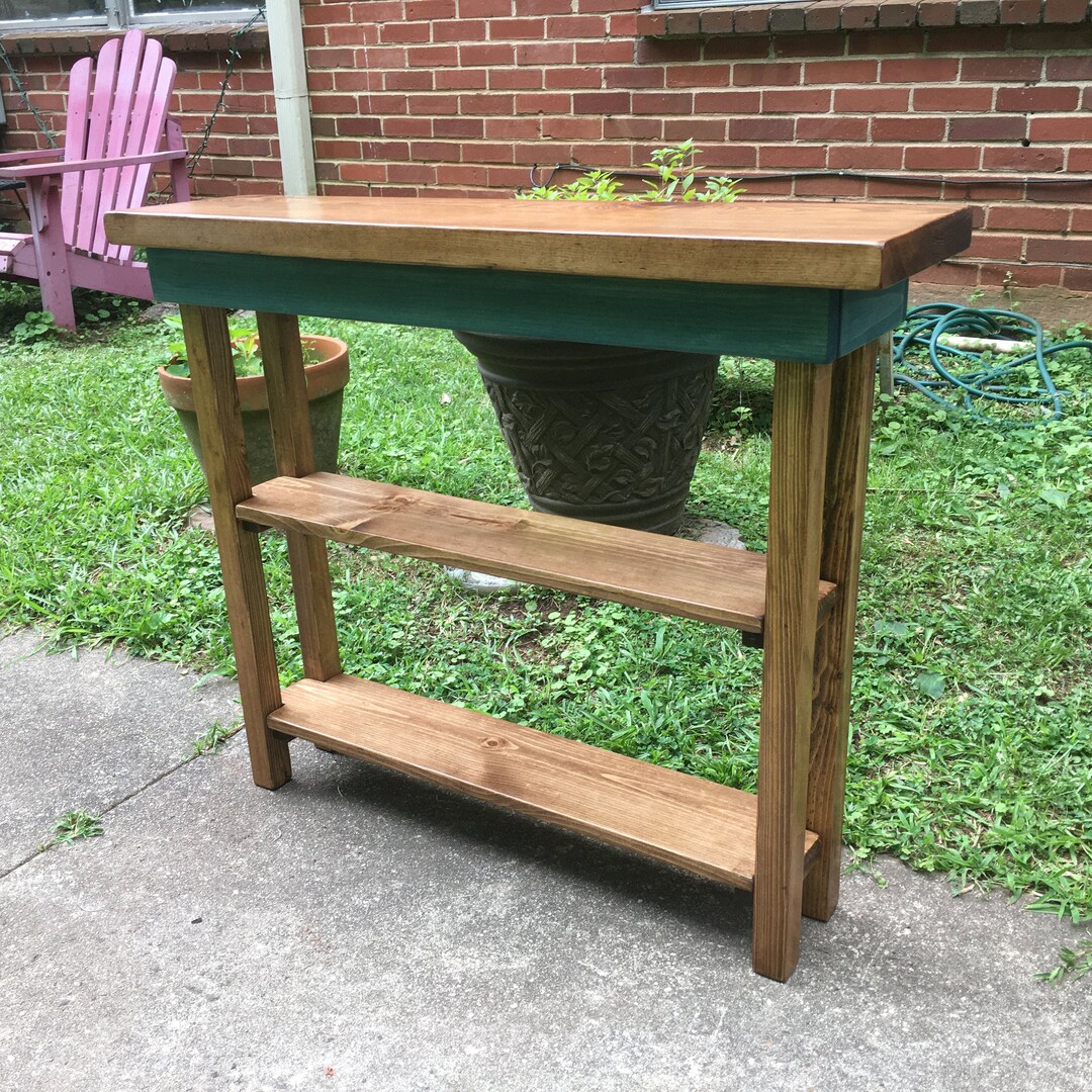36 Inch Rustic Console Table Extra Narrow Sofa Table Entryway Etsy