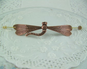 Shawl pin, Dragonfly pin, Scarf pin, Sweater pin, Dragonfly stickpin, Hat pin, Dragonfly brooch, Copper dragonfly pin, Large dragonfly pin