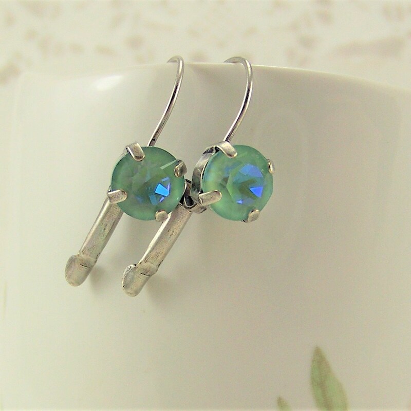 Crystal and Sage Earrings FINAL SALE main image 0