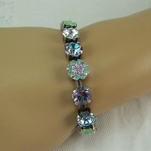 Garden Crystal Bracelet, 8mm Tennis Bracelet, Opal Crystal Bracelet, Chaton Bracelet, Crystal Flower Bracelet, Austrian Crystal Bracelet image 7