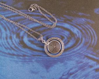Labyrinth Necklace, Circle of Life Necklace, Ancient Compass Necklace, Maze Necklace, Silver Labyrinth, Journey Necklace