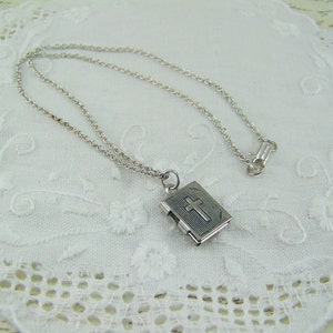 Bible Locket, First Communion Necklace, Cross Locket, Religious Locket ...
