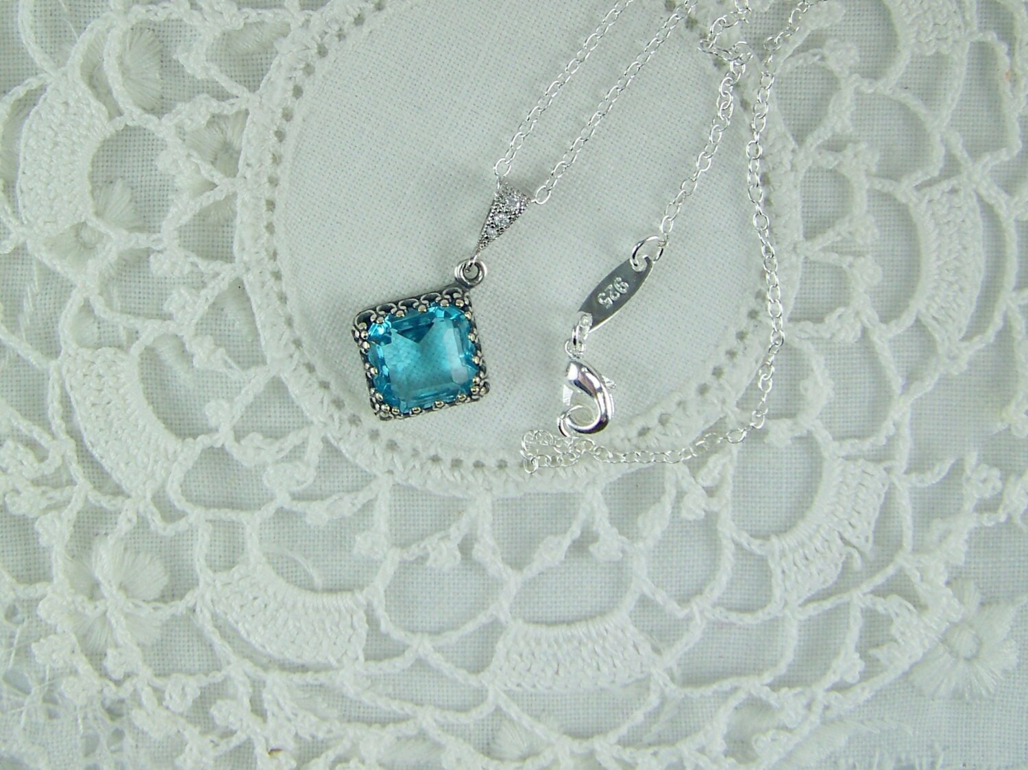 Aquamarine Necklace | March Birthstone | 4ct Crystal