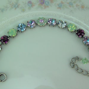 Garden Crystal Bracelet, 8mm Tennis Bracelet, Opal Crystal Bracelet, Chaton Bracelet, Crystal Flower Bracelet, Austrian Crystal Bracelet image 6