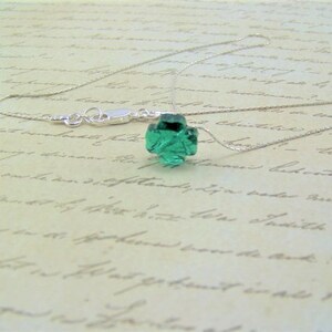 Shamrock Necklace, Four Leaf Clover, Emerald Green Shamrock, Crystal Shamrock Sterling Necklace, St Patrick's Day, Emerald Crystal Necklace image 2