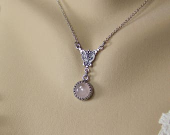 Rose Quartz Necklace, Pink Quartz Necklace, Taurus Birthstone, Love Stone Necklace, Natural Gemstone Necklace, Natural Rose Quartz Stone