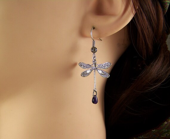 Dragonfly drop earrings discount