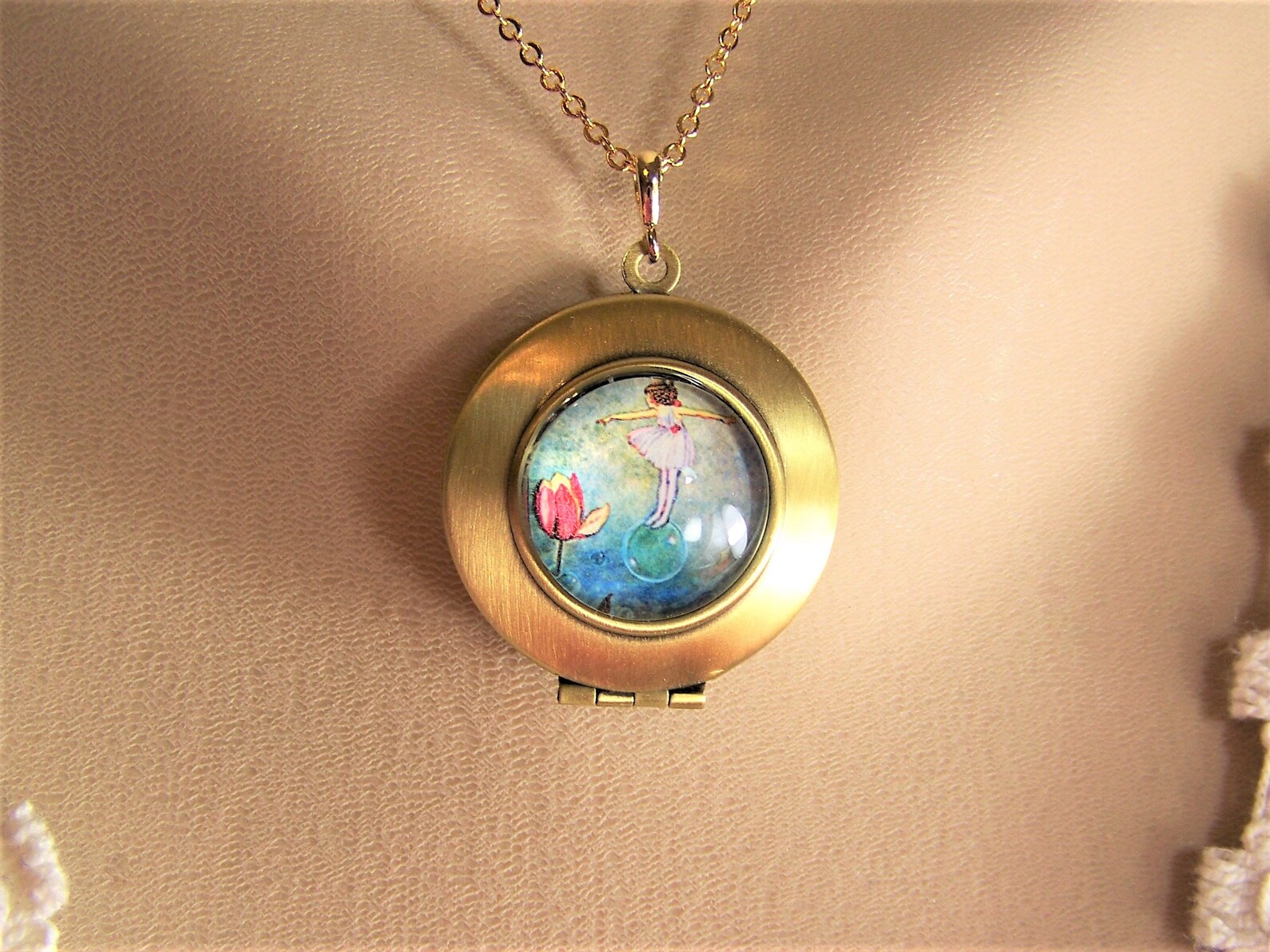 Ballerina Locket Fairy Locket Fairy Garden Locket Girl on a | Etsy