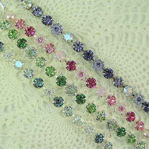 Denim Blue Crystal Bracelet, 8mm Tennis Bracelet, Flower Bracelet, Denim Crystal Bracelet, Crystal Opal Flowers, Austrian Crystal Bracelet image 7