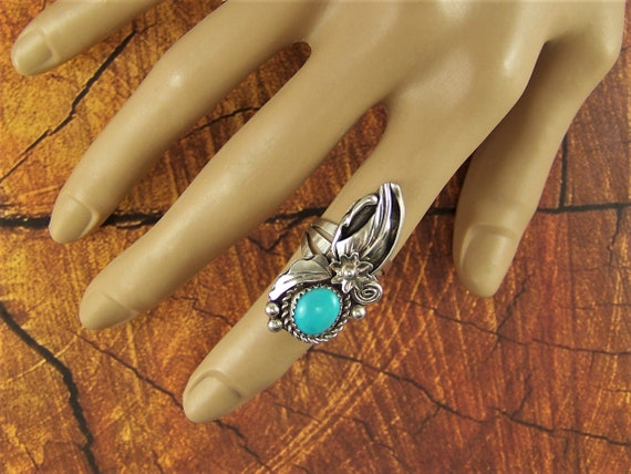 Vintage Turquoise ring, Sterling turquoise ring, … - image 6