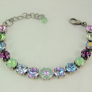 Garden Crystal Bracelet, 8mm Tennis Bracelet, Opal Crystal Bracelet, Chaton Bracelet, Crystal Flower Bracelet, Austrian Crystal Bracelet image 3