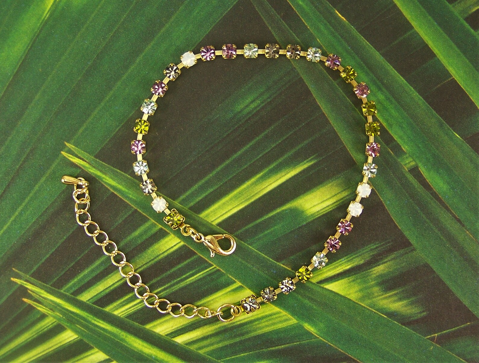 Tennis Bracelet Colorful Cup Chain Bracelet Swarovski Etsy