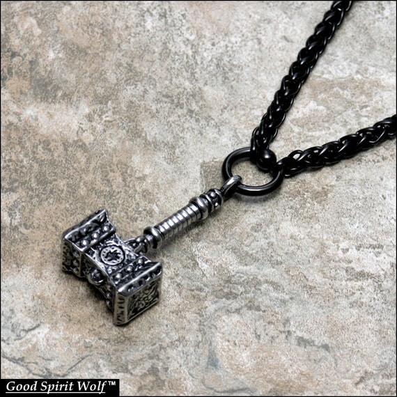 Para Hombre Grueso De Acero De Plata Grandes Thor/'s Martillo Nórdico Collar Colgante 20/" 30/"