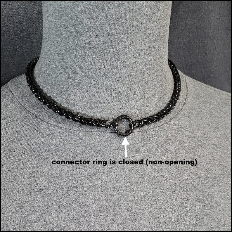 Discreet Locking Day Collar With Black Stainless Steel Wheat Etsy