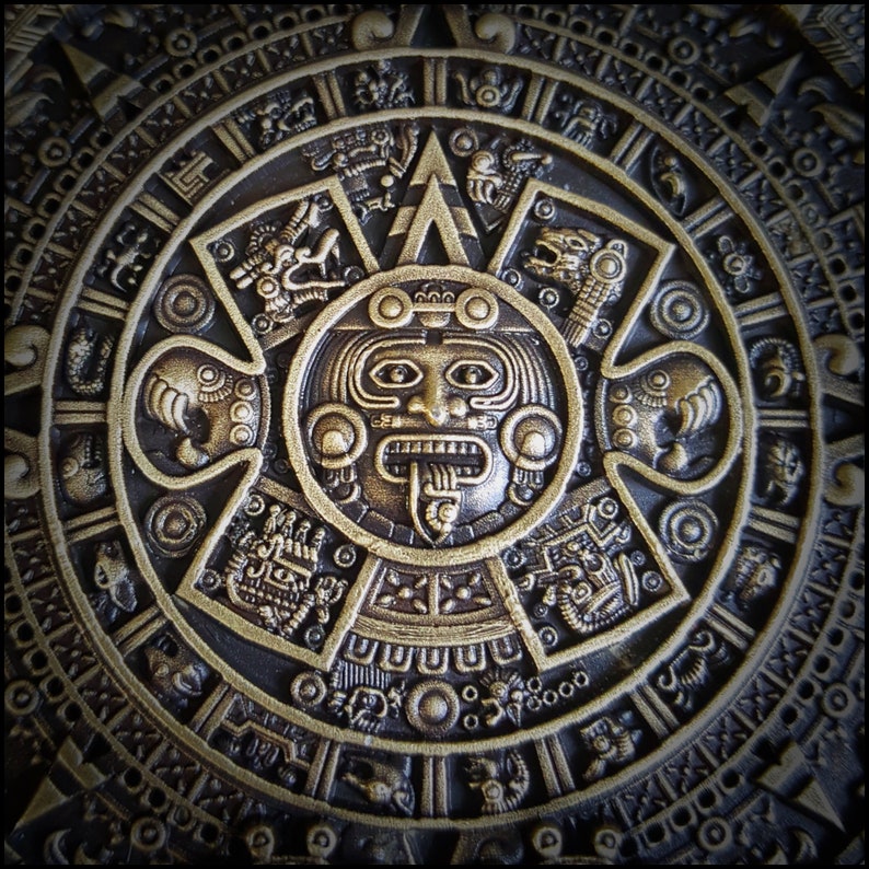 Large 3 76mm Aztec Calendar Stone Pectoral Medallion | Etsy
