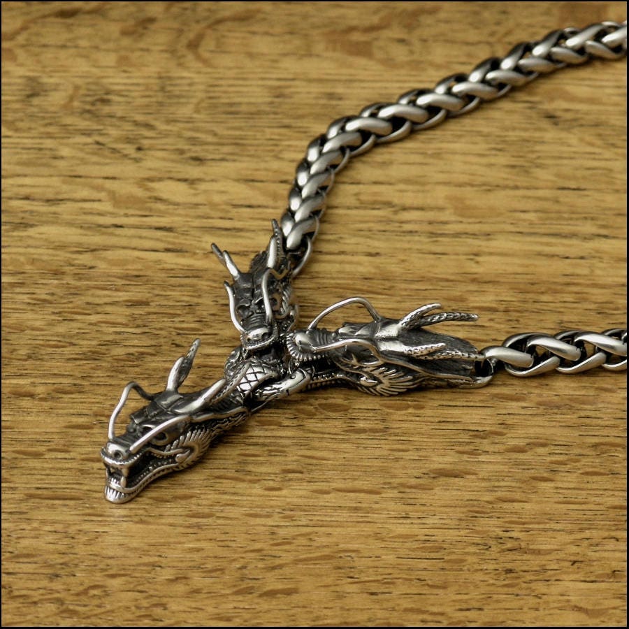 Big Bold Luxurious Dragon King Necklace with Three Dragon | Etsy