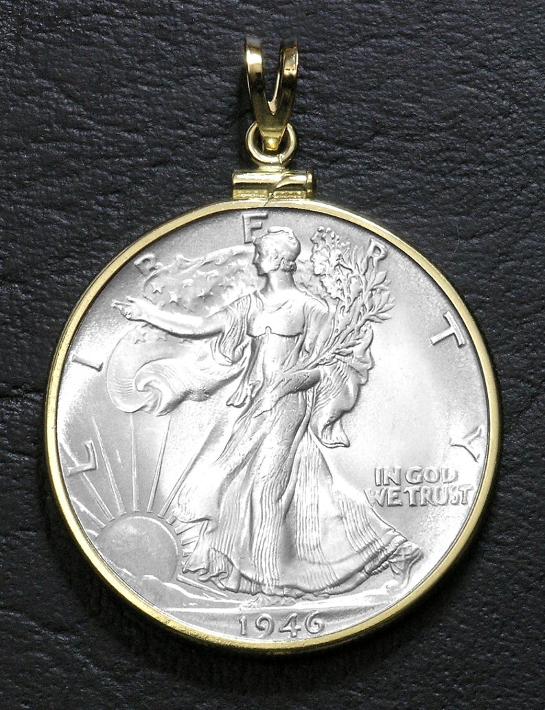 Uncirculated Walking Liberty Silver Half Dollar In Gold Filled | Etsy