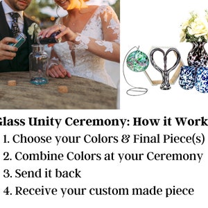 Unity Ceremony Glass Blessing Ceremony Unity Ceremony Keepsake with Blown Glass Piece Interfaith Wedding Blended Family image 2