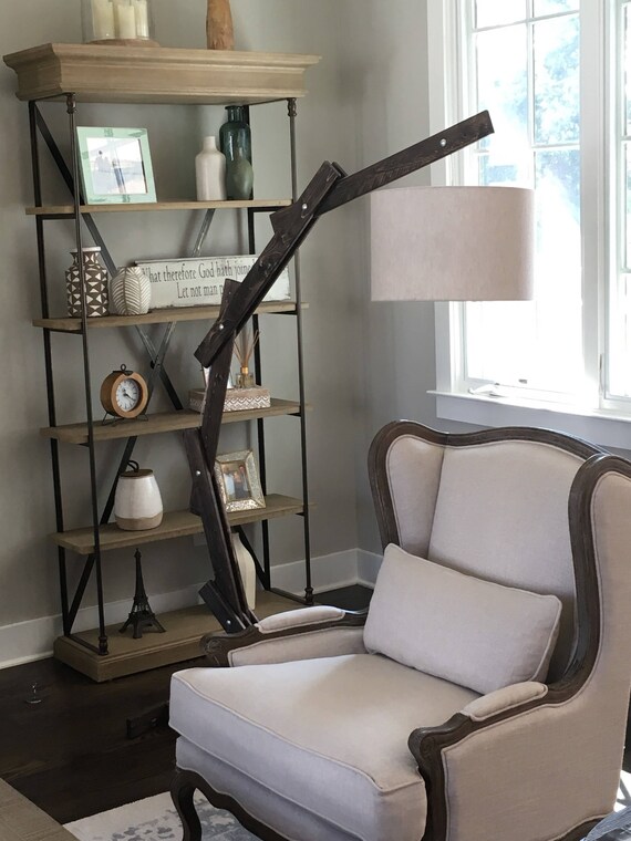 Floor Lamp Arc Wooden Floor Lamps Modern Lighting Arc Floor Lamp Adjustable Floor Lamp Rustic Wood Lamps Arc Lamp Wood Lamp