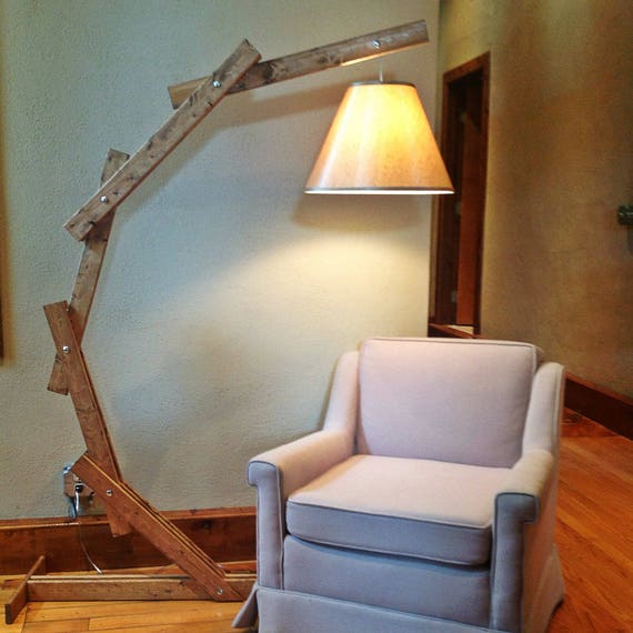 Rustic Wood Lamp Floor Lamps Rustic Lighting Wood Rustic Lamp Arc Floor Lamp Natural Wooden Lamp Home Decor Floor Light