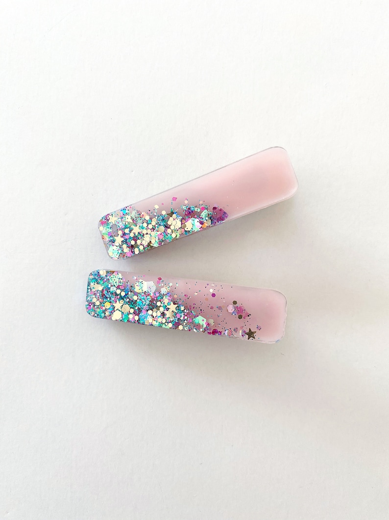 Pink Glitter Hair Clips for Girls Glitter Hair Clip Gifts - Etsy