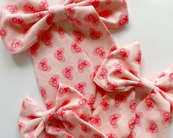 Classic Hair Bows | Large Bows | Valentines Bows | Valentines Day Hair Bow | Hand Tied Bow | Kids Hair Clips | Large Classic Twist Bow