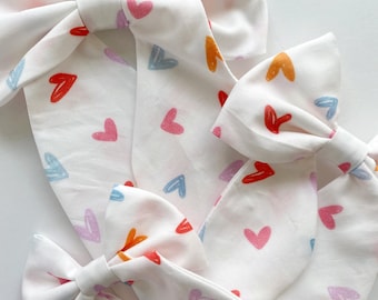 Classic Hair Bows | Large Bows | Valentines Bows | Valentines Day Hair Bow | Hand Tied Bow | Kids Hair Clips | Large Classic Twist Bow