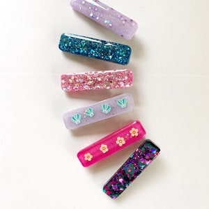 Bright Summer Glitter Hair Clips for Girls | Glitter Hair Clip | Gifts for Girls | Acrylic Clip | Resin Hair Clip | Shimmer Hair Clip |